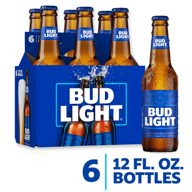 Bud Light Lager Bottles (12 Oz X 6 Ct)