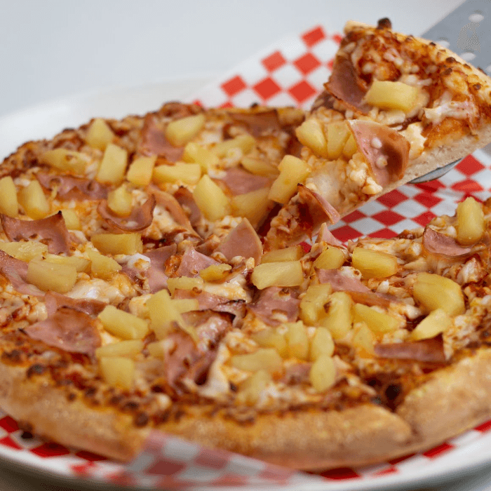 Specialty Hawaiian Pizza.