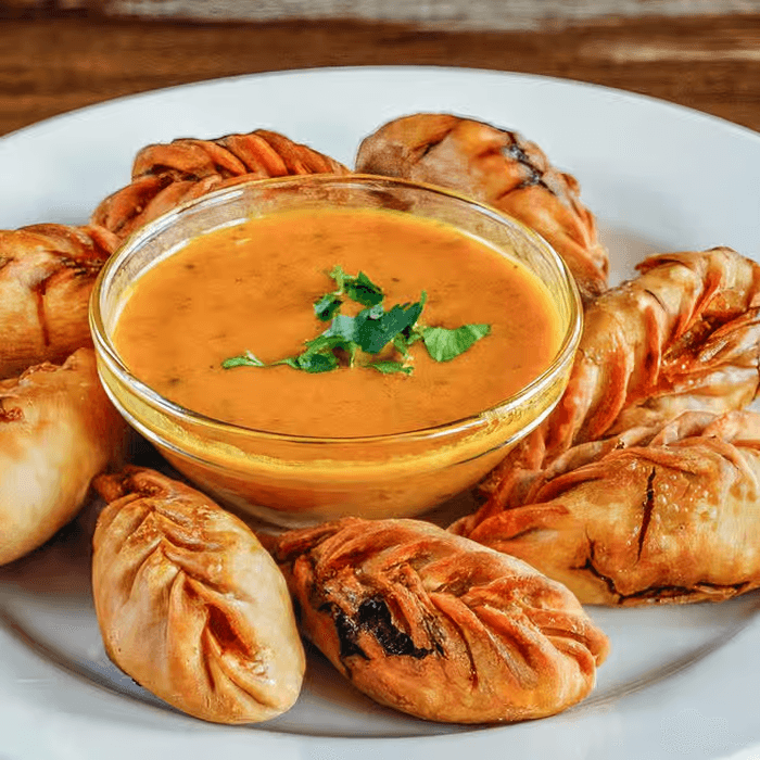 Vegetable MoMo (Dumpling) Not Gluten free & Contains Nuts..