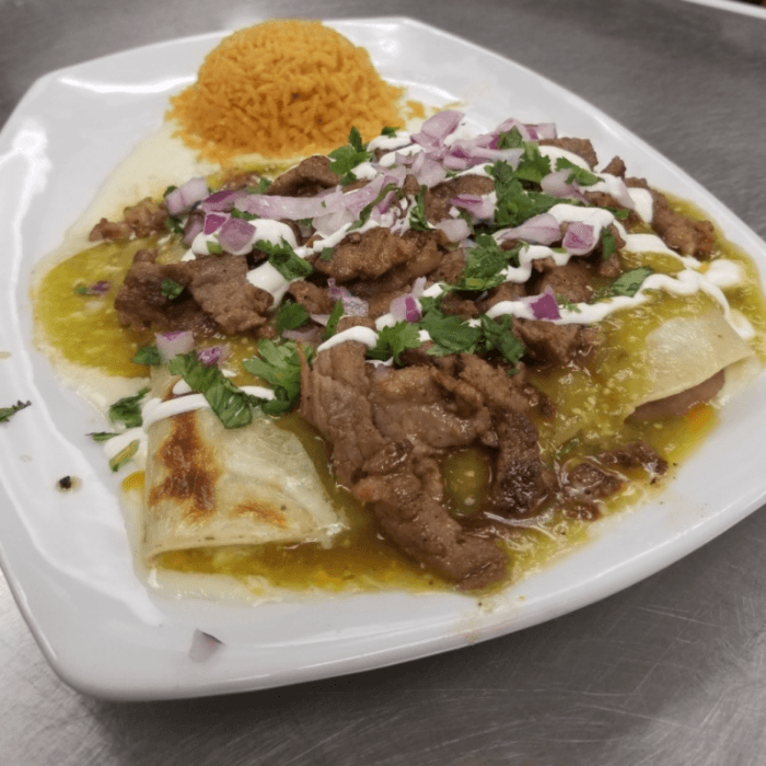 L. Steak Enchiladas.
