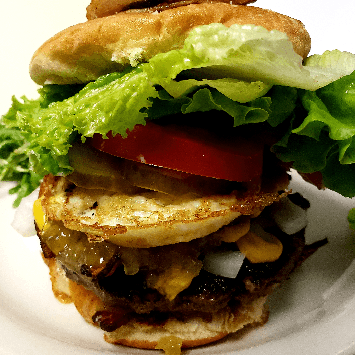 Whittier's Best! Nina's - Beef & Bacon Cheese Burger
