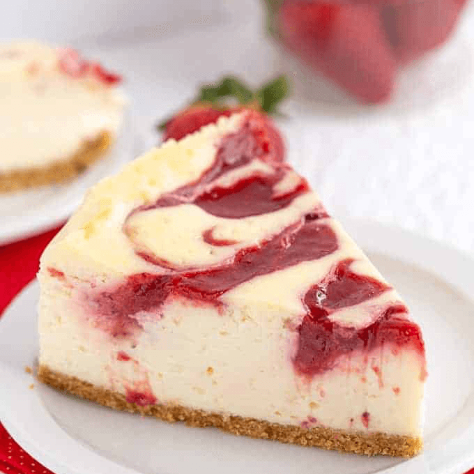 Strawberry Lace Cheesecake.