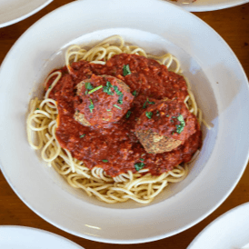 Spaghetti with Meat Sauce (meatballs extra)
