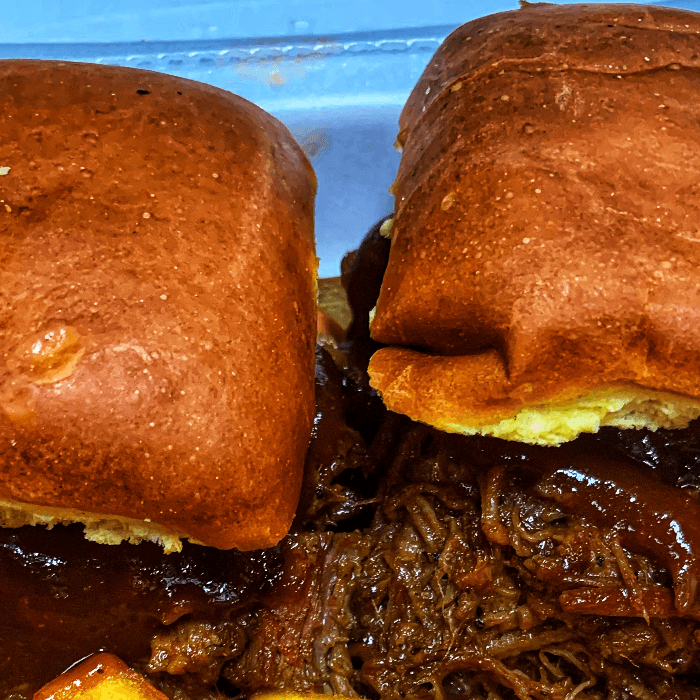 BBQ Brisket Sliders.