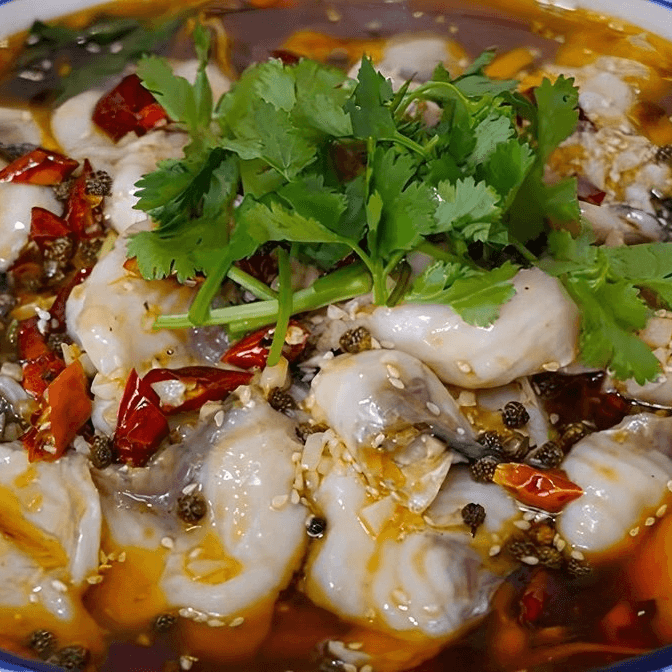 Water- Boiled Fish Fillets with Napa Cabbage 水煮鱼