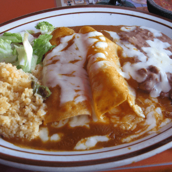 #2. Enchilada with Rice & Beans