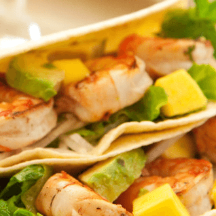 Grilled Seafood Fajitas; (Grilled Flounder, Scallops and Shrimp.) For One