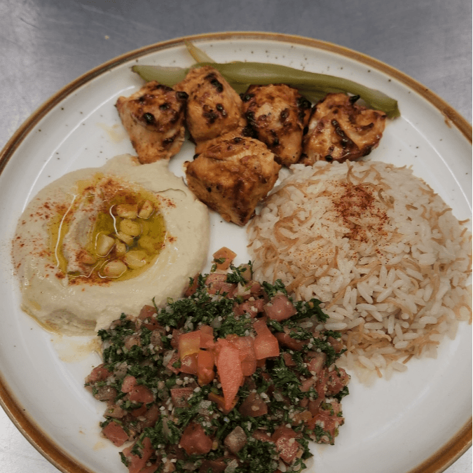 Chicken Kebab Souvlaki Combo.