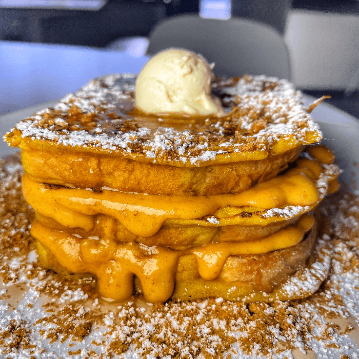 Pumpkin Cheesecake Stuffed French Toast