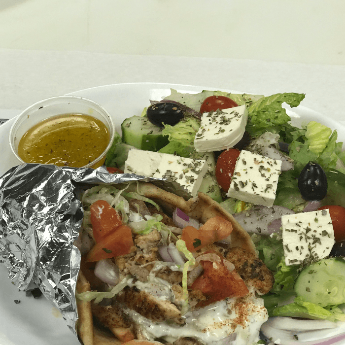 Grilled Chicken Gyro with Greek Salad