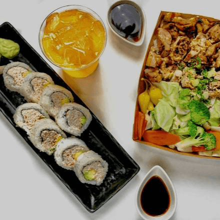 Combo B - Teriyaki + Sushi roll + Drink