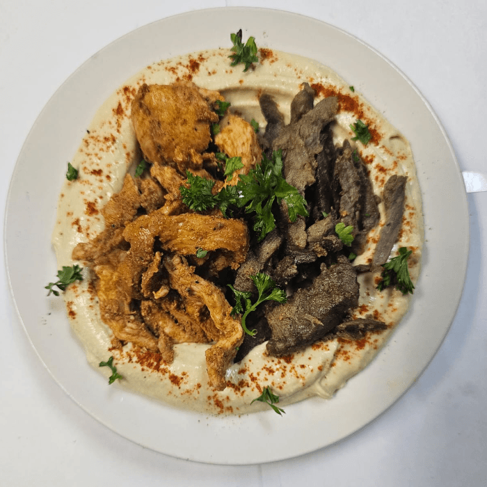 Hummus with Mix Shawarma.