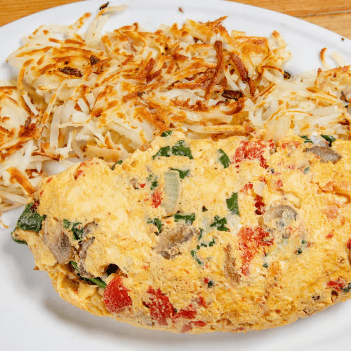 Roasted Veggie & Feta Omelet