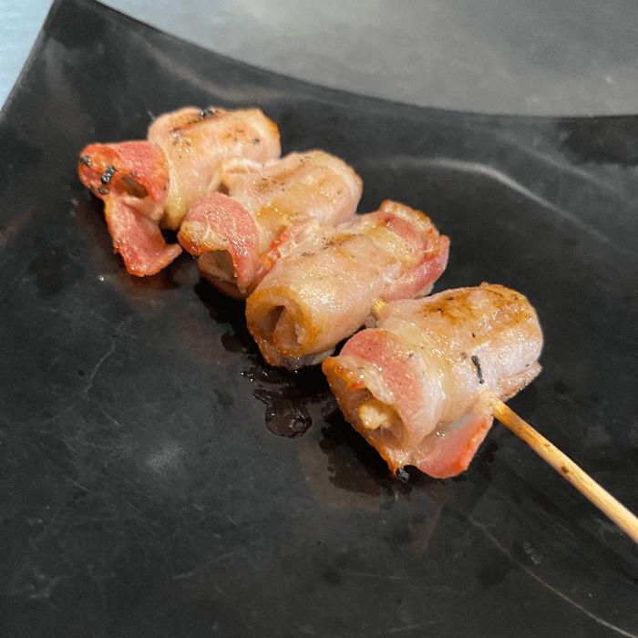 Enoki Mushroom Bacon Skewer.