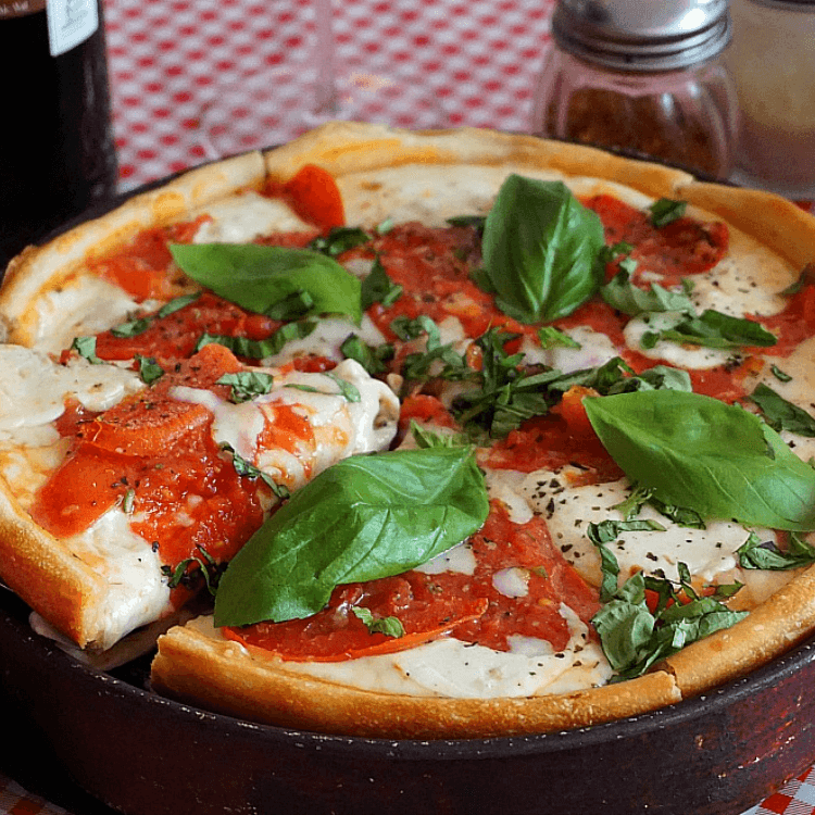 Deep Dish Margherita Pizza (12" Large)