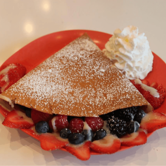 Cream Cheese and Fresh Berries Crepe.