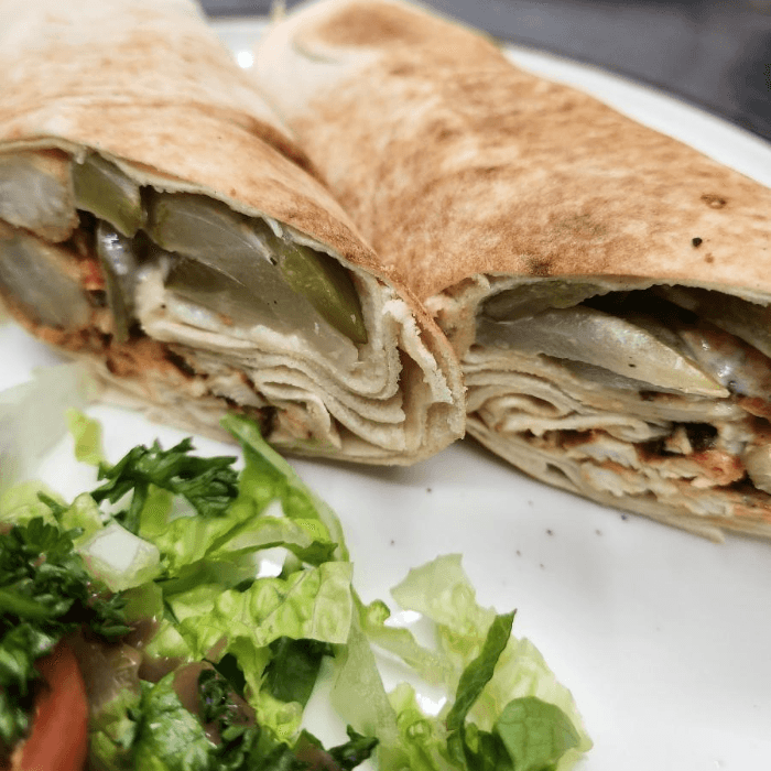 Myrna's Chicken Pita Wrap.