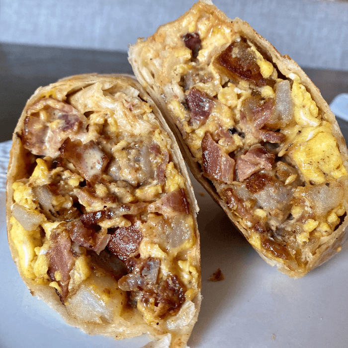 Chorizo Bacon & Ham Burrito