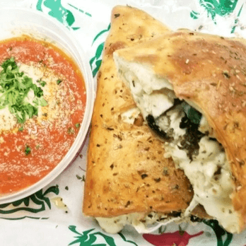 Chicken Alfredo Calzone.