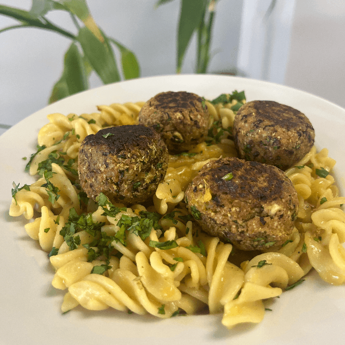 Cauliflower Quinoa Meatballs with Pasta