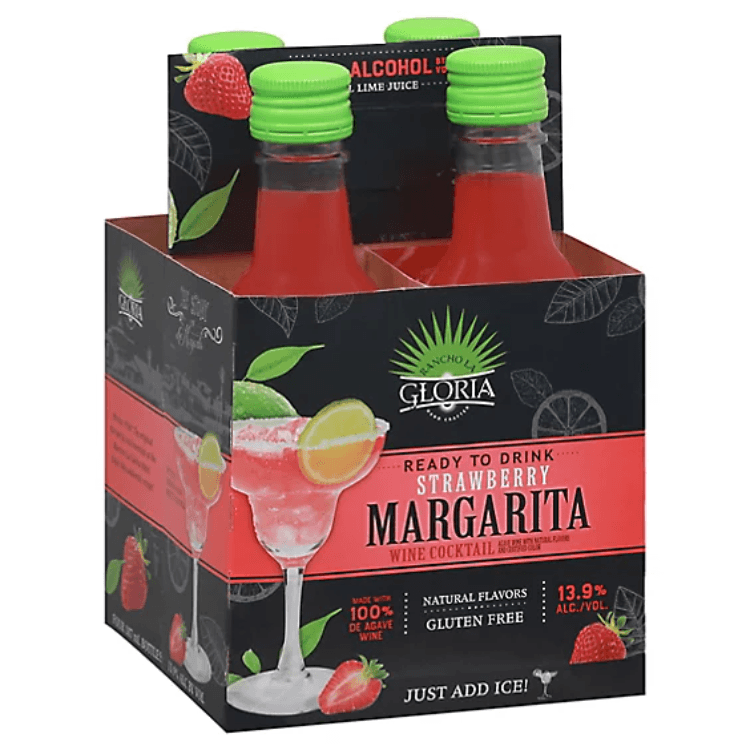 Rancho La Gloria Wine Cocktail Margarita Strawberry (187 Ml X 4 Ct)