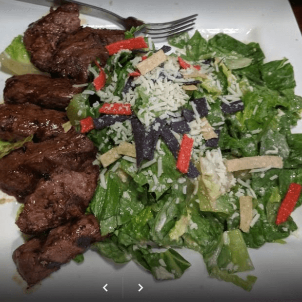 House Salad with 8 oz Sirloin Steak.
