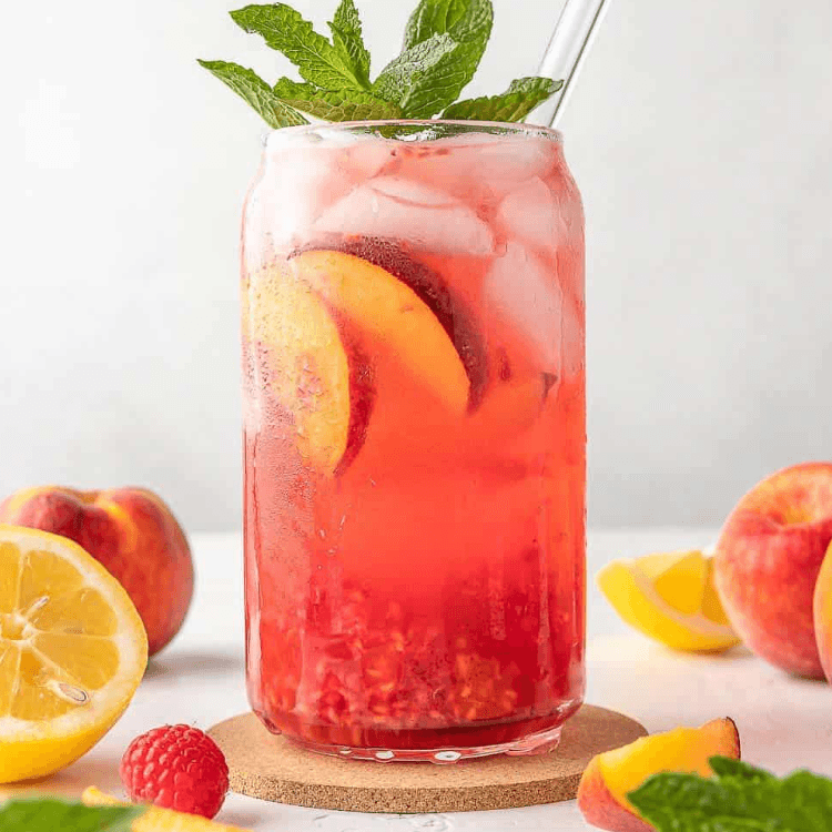 Sparkling Raspberry Peach Lemonade