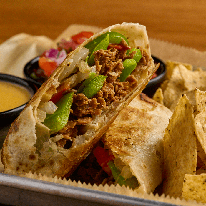 Lunch Steak & Queso Wrap.