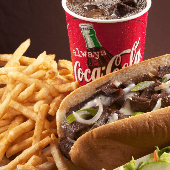 Cheesesteak with Fries & Drink