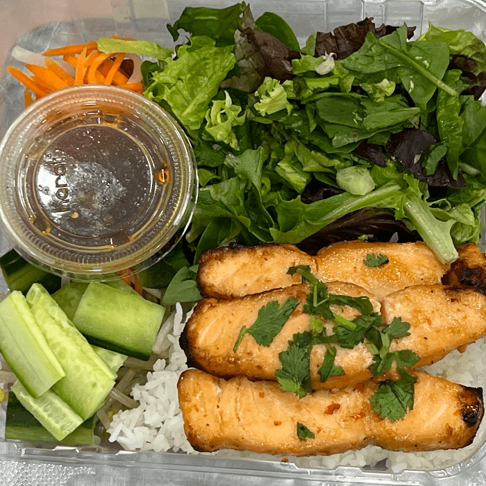 Grilled Salmon Bánh Mì Bowl (Gluten Free)