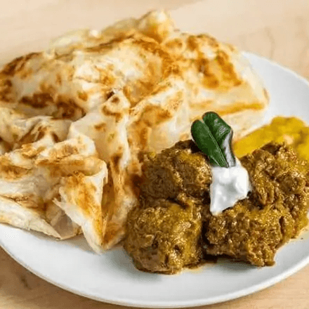 Roti Canai with Lamb Curry