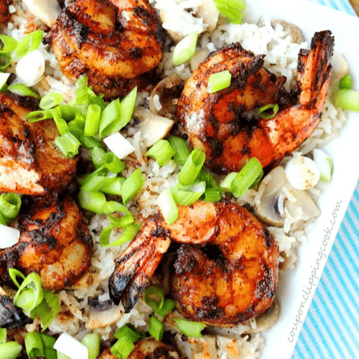 Juicy Shrimp (No Shell) with Grilled Chicken