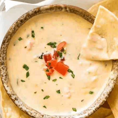 Queso Dip Large. Tex-Mex Style, Served w/ Pickled Jalapeno, Pico de Gallo & Chips & Salsa.