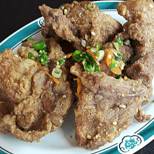 Pork Chop with Spicy Pepper Salt.