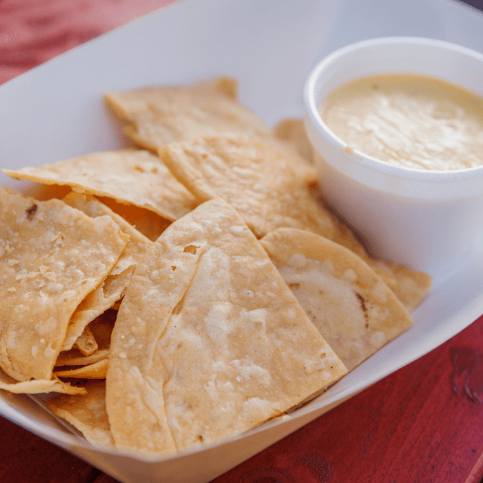 Chips and Spicy Queso 