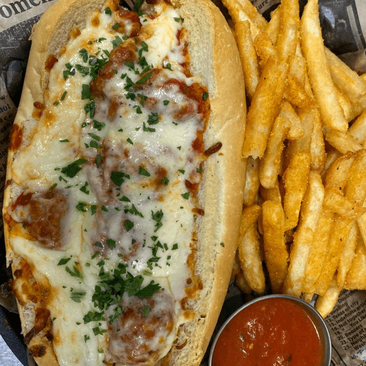 Eggplant Parm Sub with Fries