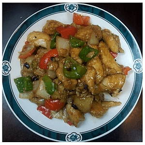 Fish Fillet with Black Beans.