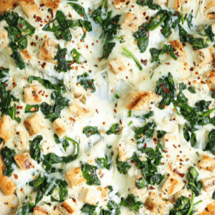 White Spinach Pizza (Medium 12")