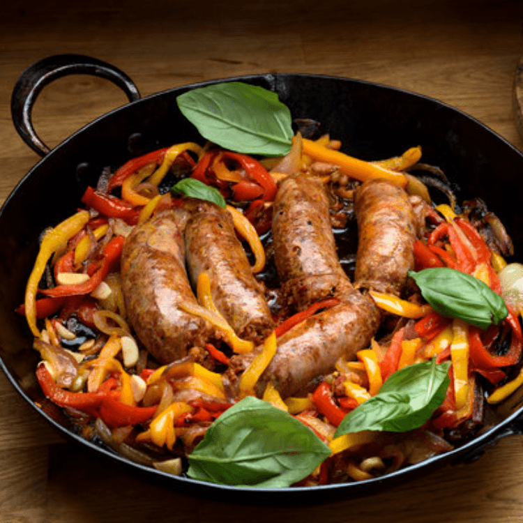 Sausage, Peppers & Onions Platter