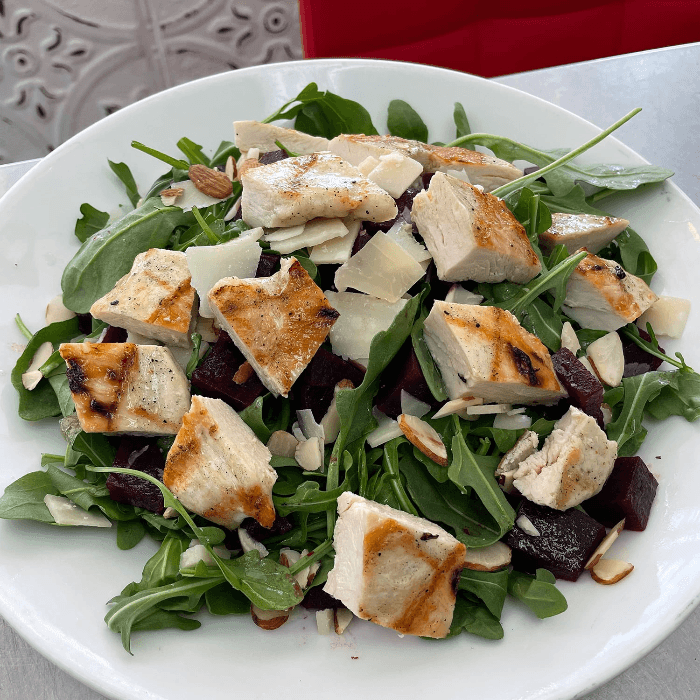 Arugula Salad with Grilled Chicken.