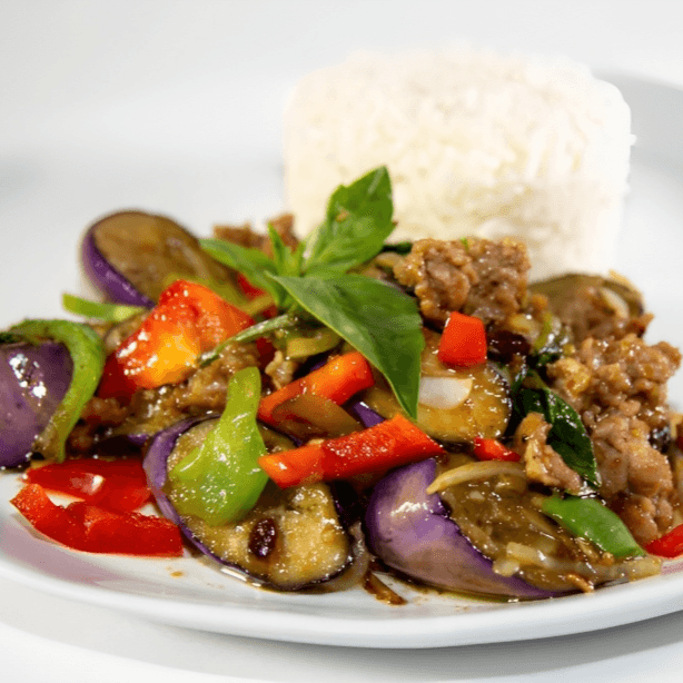 R5. Eggplant & Pork w/ Basil