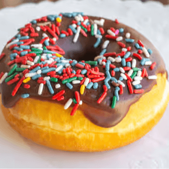 Chocolate Covered Donuts with Sprinkles