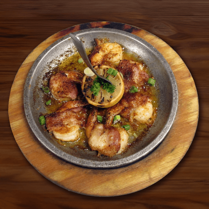 Bacon-Wrapped Shrimp.