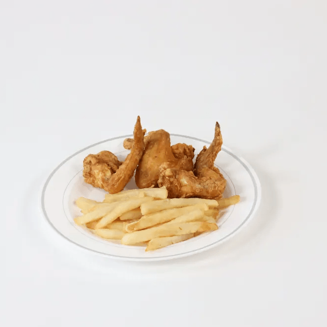 3 Whole Wings & Fries.