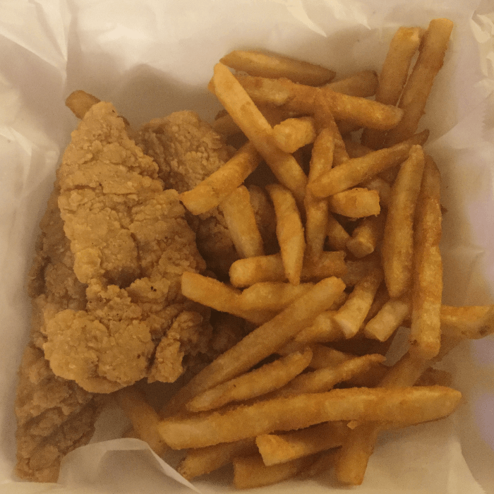 Chicken Tenders with Fries.