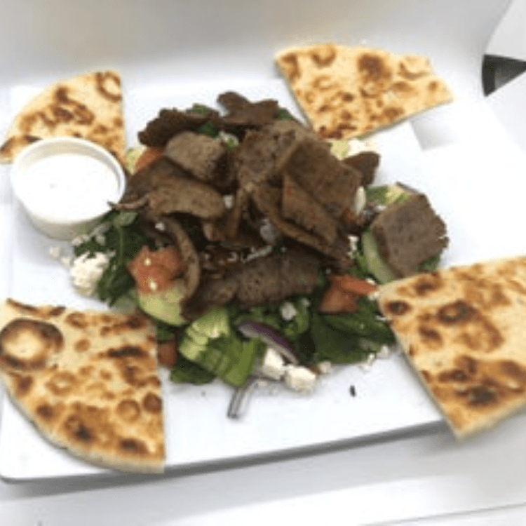 Greek Salad with Chicken Gyro Meat
