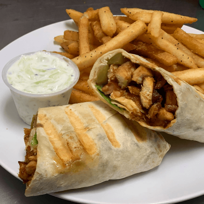 Chicken Shawarma Wrap with Fries