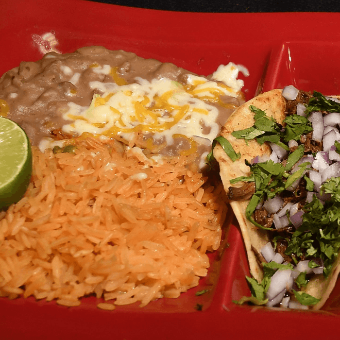 Taco, Rice and Beans