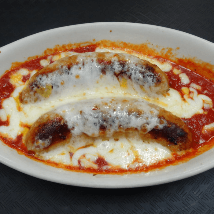Italian Sausage with Marinara and Cheese.