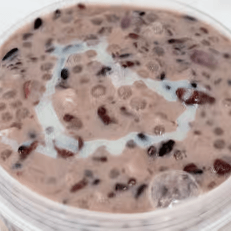 Purple Rice Sago with Coconut Milk.